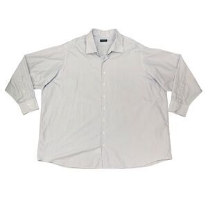 Proper Cloth Shirt Mens 5XL Big Man Blue Striped Cotton Long Sleeve Button Up